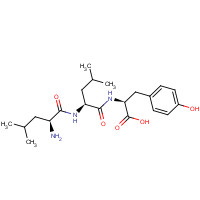 20368-24-5 (2S)-2-[[(2S)-2-[[(2S)-2-amino-4-methylpentanoyl]amino]-4-methylpentanoyl]amino]-3-(4-hydroxyphenyl)propanoic acid chemical structure