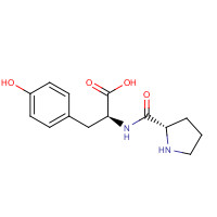 19786-36-8 (2S)-3-(4-hydroxyphenyl)-2-[[(2S)-pyrrolidine-2-carbonyl]amino]propanoic acid chemical structure