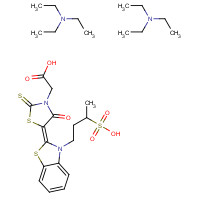 99749-49-2 N,N-diethylethanamine;2-[(5Z)-4-oxo-2-sulfanylidene-5-[3-(3-sulfobutyl)-1,3-benzothiazol-2-ylidene]-1,3-thiazolidin-3-yl]acetic acid chemical structure