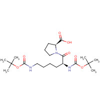 198475-99-9 (2S)-1-[(2S)-2,6-bis[(2-methylpropan-2-yl)oxycarbonylamino]hexanoyl]pyrrolidine-2-carboxylic acid chemical structure