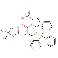 40472-53-5 (2S)-1-[(2R)-2-[(2-methylpropan-2-yl)oxycarbonylamino]-3-tritylsulfanylpropanoyl]pyrrolidine-2-carboxylic acid chemical structure