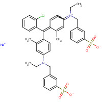 5863-51-4 sodium;3-[[4-[(E)-(2-chlorophenyl)-[4-[ethyl-[(3-sulfonatophenyl)methyl]azaniumylidene]-2-methylcyclohexa-2,5-dien-1-ylidene]methyl]-N-ethyl-3-methylanilino]methyl]benzenesulfonate chemical structure