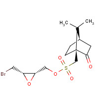 343338-27-2 [(2S,3S)-3-(bromomethyl)oxiran-2-yl]methyl [(1R,4S)-7,7-dimethyl-3-oxo-4-bicyclo[2.2.1]heptanyl]methanesulfonate chemical structure