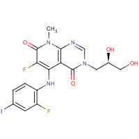 1035555-63-5 3-[(2R)-2,3-dihydroxypropyl]-6-fluoro-5-(2-fluoro-4-iodoanilino)-8-methylpyrido[2,3-d]pyrimidine-4,7-dione chemical structure