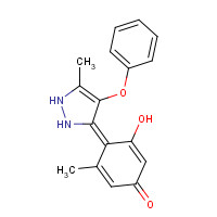 385401-21-8 (4E)-3-hydroxy-5-methyl-4-(5-methyl-4-phenoxy-1,2-dihydropyrazol-3-ylidene)cyclohexa-2,5-dien-1-one chemical structure