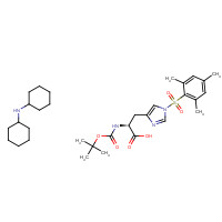 105931-56-4 N-cyclohexylcyclohexanamine;(2S)-2-[(2-methylpropan-2-yl)oxycarbonylamino]-3-[1-(2,4,6-trimethylphenyl)sulfonylimidazol-4-yl]propanoic acid chemical structure
