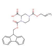 915707-71-0 (2S)-1-(9H-fluoren-9-ylmethoxycarbonyl)-4-prop-2-enoxycarbonylpiperazine-2-carboxylic acid chemical structure