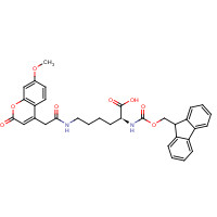 386213-32-7 (2S)-2-(9H-fluoren-9-ylmethoxycarbonylamino)-6-[[2-(7-methoxy-2-oxochromen-4-yl)acetyl]amino]hexanoic acid chemical structure