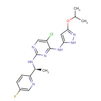 915720-21-7 5-chloro-2-N-[(1S)-1-(5-fluoropyridin-2-yl)ethyl]-4-N-(3-propan-2-yloxy-1H-pyrazol-5-yl)pyrimidine-2,4-diamine chemical structure