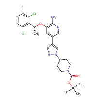 877399-51-4 tert-butyl 4-[4-[6-amino-5-[(1R)-1-(2,6-dichloro-3-fluorophenyl)ethoxy]pyridin-3-yl]pyrazol-1-yl]piperidine-1-carboxylate chemical structure
