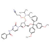102212-98-6 N-[1-[(2R,4S,5R)-5-[[bis(4-methoxyphenyl)-phenylmethoxy]methyl]-4-[2-cyanoethoxy-[di(propan-2-yl)amino]phosphanyl]oxyoxolan-2-yl]-2-oxopyrimidin-4-yl]benzamide chemical structure