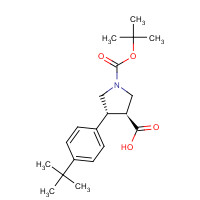 1263281-72-6 (3S,4R)-4-(4-tert-butylphenyl)-1-[(2-methylpropan-2-yl)oxycarbonyl]pyrrolidine-3-carboxylic acid chemical structure