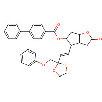 118392-79-3 [2-oxo-4-[(E)-2-[2-(phenoxymethyl)-1,3-dioxolan-2-yl]ethenyl]-3,3a,4,5,6,6a-hexahydrocyclopenta[b]furan-5-yl] 4-phenylbenzoate chemical structure