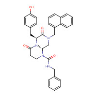 847591-62-2 (6S,9aS)-N-benzyl-6-[(4-hydroxyphenyl)methyl]-8-(naphthalen-1-ylmethyl)-4,7-dioxo-3,6,9,9a-tetrahydro-2H-pyrazino[1,2-a]pyrimidine-1-carboxamide chemical structure