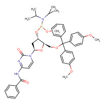 84416-83-1 N-[1-[(2R,4S,5R)-5-[[bis(4-methoxyphenyl)-phenylmethoxy]methyl]-4-[[di(propan-2-yl)amino]-methoxyphosphanyl]oxyoxolan-2-yl]-2-oxopyrimidin-4-yl]benzamide chemical structure