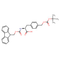 205181-69-7 (2S)-2-(9H-fluoren-9-ylmethoxycarbonylamino)-3-[4-[(2-methylpropan-2-yl)oxycarbonyloxymethyl]phenyl]propanoic acid chemical structure