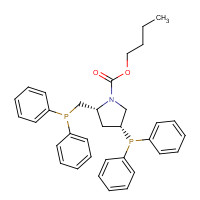 72598-03-9 butyl (2R,4R)-4-diphenylphosphanyl-2-(diphenylphosphanylmethyl)pyrrolidine-1-carboxylate chemical structure