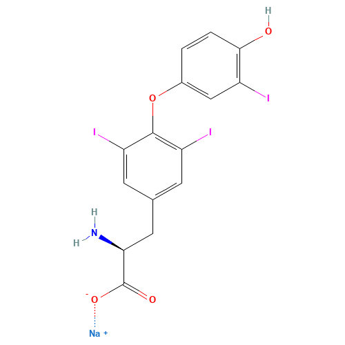 55-06-1 3,3',5-Triiodo-L-thyronine sodium salt chemical structure