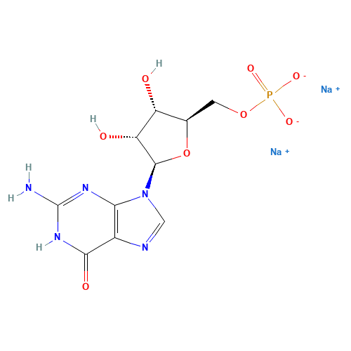 5550-12-9 Guanosine 5-monophosphate,disodium salt chemical structure