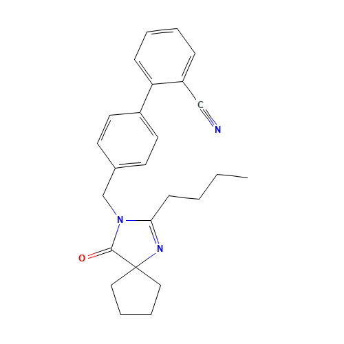 138401-24-8 4'-[(2-n-Butyl-4-oxo-1,3-diazaspiro[4.4]non-1-en-3-yl)methyl]-(1,1'-biphenyl)-2-carbonitrile chemical structure