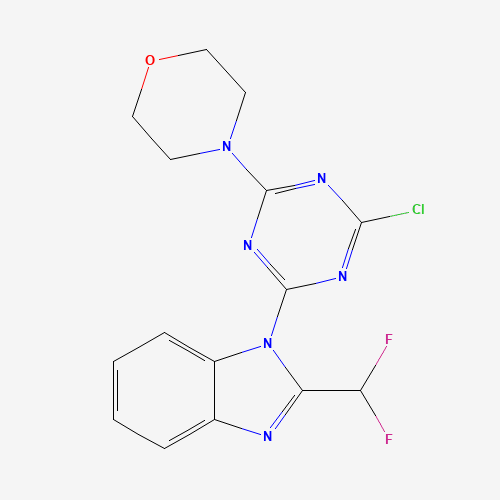 475111-38-7 4-(4-chloro-6-(2-(difluoromethyl)-1H-benzo[d]imidazol-1-yl)-1,3,5-triazin-2-yl)morpholine chemical structure