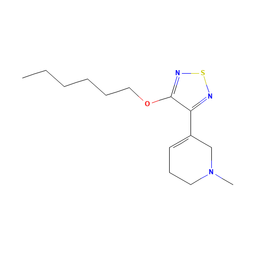 131986-45-3 5-(4-Hexyloxy-[1,2,5]thiadiazol-3-yl)-1-methyl-1,2,3,6-tetrahydro-pyridine chemical structure