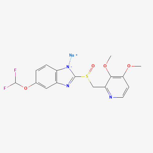 138786-67-1 5-(Difluoromethoxy)-2-(((3,4-dimethoxy-2-pyridinyl)methyl) sulfinyl)-1H-benzimidazole sodium chemical structure