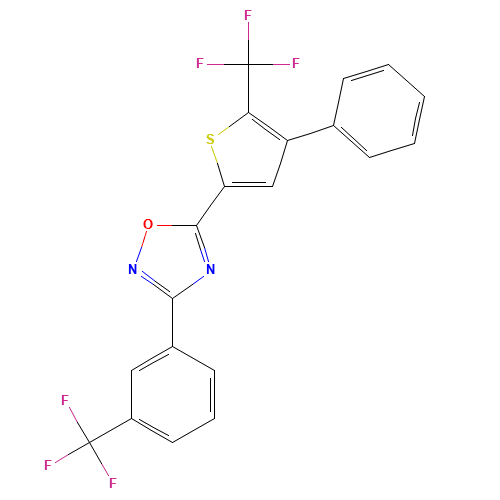256414-75-2 5-[4-PHENYL-5-(TRIFLUOROMETHYL)-2-THIENYL]-3-[3-(TRIFLUOROMETHYL)PHENYL]-1,2,4-OXADIAZOLE chemical structure