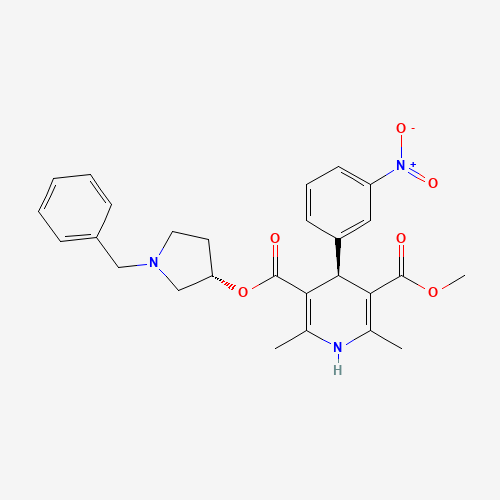 104713-75-9 (+)-(3'S,4S)-1-Benzyl-3-pyrrolidinyl methyl 1,4-dihydro-2,6-dimethyl-4-(3-nitrophenyl)-3,5-pyridinedicarboxylate chemical structure