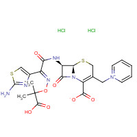 73547-70-3 1-[[(6R,7R)-7-[[(2Z)-(2-Amino-4-thiazolyl)[(1-carboxy-1-methylethoxy)imino]acetyl]amino]-2-carboxy-8-oxo-5-thia-1-azabicyclo[4.2.0]oct-2-en-3-yl]methyl]pyridinium chloride monohydrochloride chemical structure