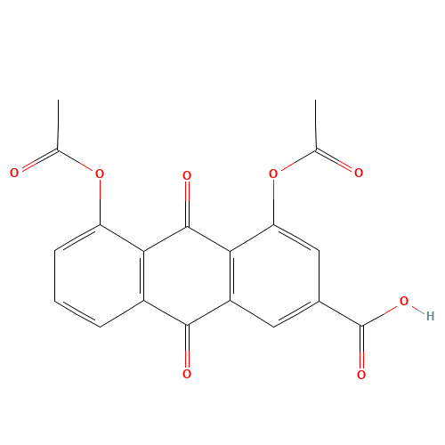13739-02-1 1,8-Diacetoxy-3-carboxyanthraquinone chemical structure