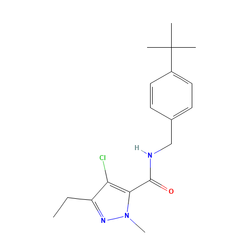 119168-77-3 4-Chloro-N-(4-tert-butylbenzyl)-3-ethyl-1-methyl-1H-pyrazole-5-carboxamide chemical structure