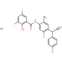 61438-64-0 Closantel sodium chemical structure