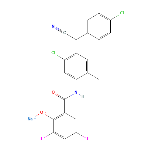 61438-64-0 Closantel sodium chemical structure