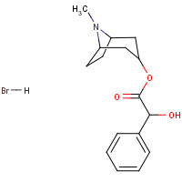 51-56-9 alpha-Hydroxybenzeneacetic acid 8-methyl-8-azabicyclo[3.2.1]oct-3-yl ester hydrobromide chemical structure