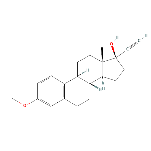 72-33-3 17a-Ethynyl-1,3,5(10)-estratriene-3,17b-diol 3-methyl ether chemical structure