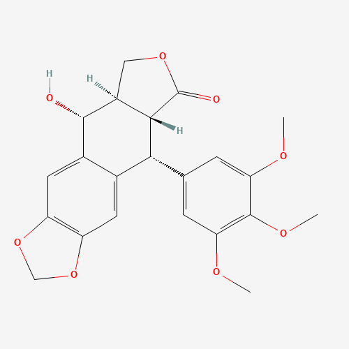 518-28-5 (5R,5aR,8aR,9R)-5,8,8a,9-Tetrahydro-9-hydroxy-5-(3,4,5-trimethoxyphenyl)-furo(3',4':6,7)naphtho[2,3-d]-1,3-dioxol-6(5aH)-one chemical structure
