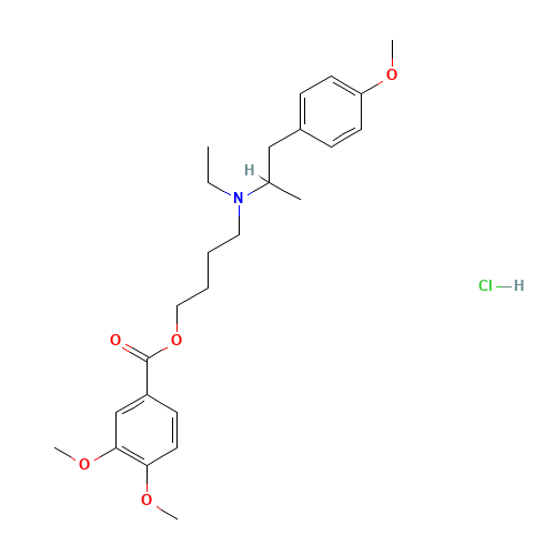 2753-45-9 Mebeverine hydrochloride chemical structure