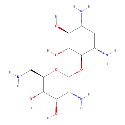 3947-65-7 (1'R,3'S,3S,5R,6R)-5-AMINO-2-AMINOMETHYL-6-(4,6-DIAMINO-2,3-DIHYDROXY-CYCLOHEXYLOXY)-TETRAHYDRO-PYRAN-3,4-DIOL chemical structure