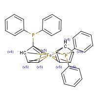 12150-46-8 1,1'-Bis(diphenylphosphino)ferrocene chemical structure