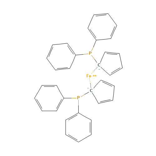 12150-46-8 1,1'-Bis(diphenylphosphino)ferrocene chemical structure