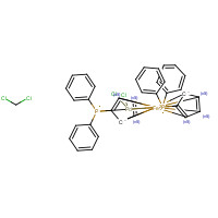 95464-05-4 1,1'-Bis(diphenylphosphino)ferrocene-palladium(II)dichloride dichloromethane complex chemical structure