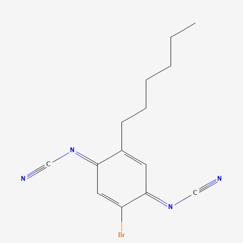 121720-53-4 (2-Bromo-5-hexyl-2,5-cyclohexadiene-1,4-diylidene)bis-cyanamide chemical structure