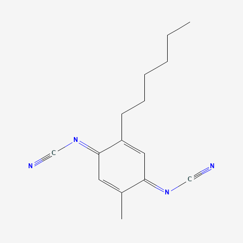 121720-51-2 (2-Hexyl-5-methyl-2,5-cyclohexadiene-1,4-diylidene)bis-cyanamide chemical structure