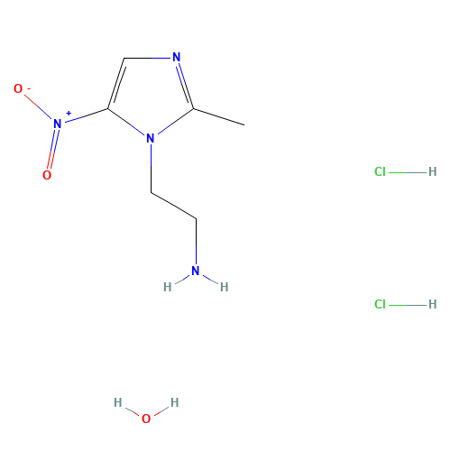 49575-10-2 1-(2-AMINOETHYL)-2-METHYL-5-NITROIMIDAZOLE DIHYDROCHLORIDE MONOHYDRATE chemical structure