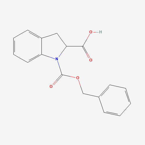 117483-89-3 1-[(BENZYLOXY)CARBONYL]-2-INDOLINECARBOXYLIC ACID chemical structure