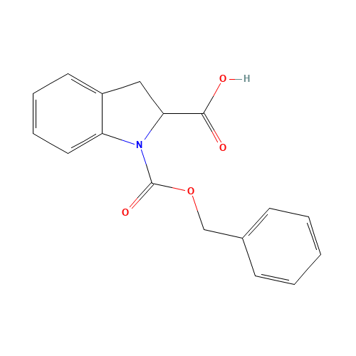 117483-89-3 1-[(BENZYLOXY)CARBONYL]-2-INDOLINECARBOXYLIC ACID chemical structure