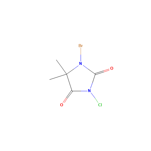 16079-88-2 1-Bromo-3-chloro-5,5-dimethylhydantoin chemical structure