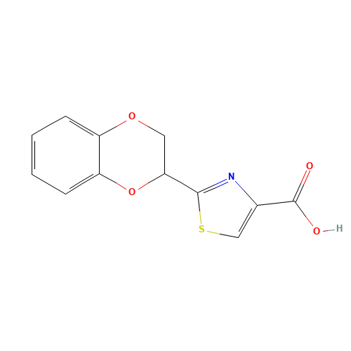 175203-34-6 2-(2,3-DIHYDRO-1,4-BENZODIOXIN-2-YL)-1,3-THIAZOLE-4-CARBOXYLIC ACID chemical structure