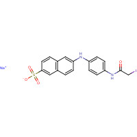 143756-46-1 2-(4'-(IODOACETAMIDO)ANILINO)NAPHTHALENE-6-SULFONIC ACID SODIUM SALT chemical structure